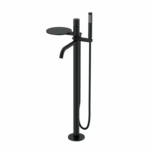 Смеситель для ванны Boheme Stick 129-BB.4 черный матовый/ручка SPIRALE