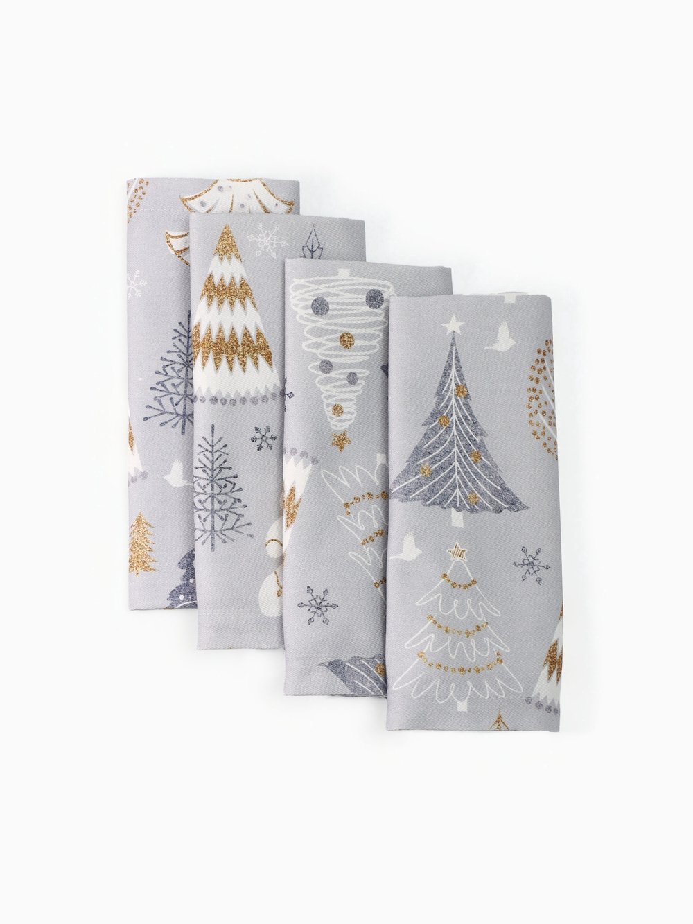 Набор салфеток с декорат. кольцами 40х40 см - 4 шт, 100% хл, саржа 190гр/м2