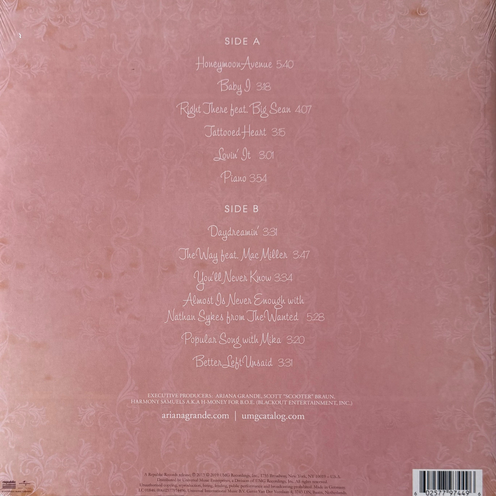 Виниловая пластинка Ariana Grande ‎– Yours Truly LP