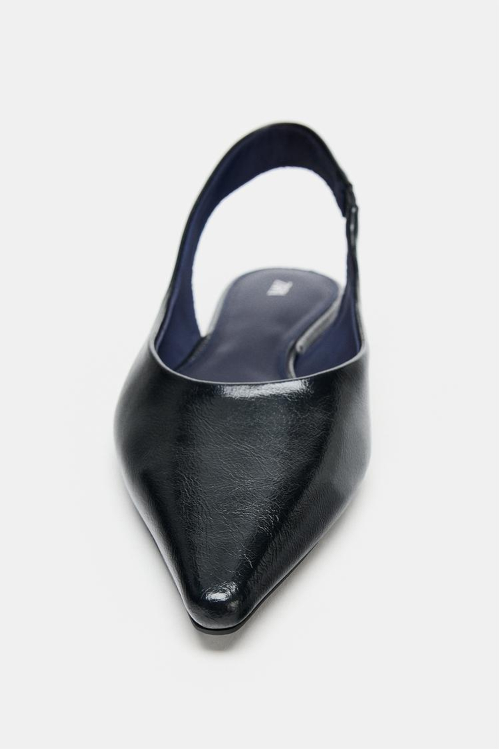 ZARA БАЛЕТКИ-МЮЛИ С ОСТРЫМ НОСОМ, ЧЕРНЫЙ