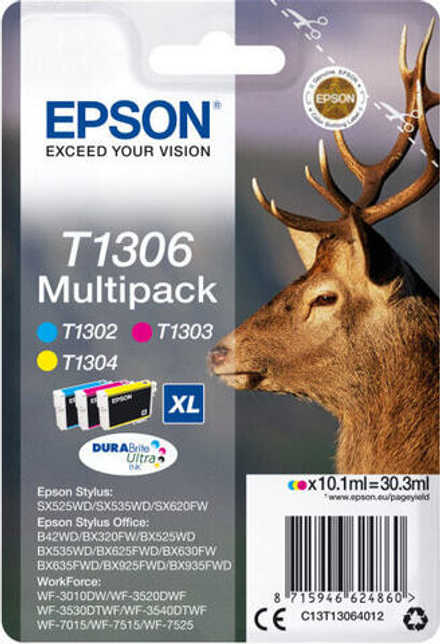 Epson Stag T1306 Подлинный Голубой, Пурпурный, Желтый 1 шт C13T13064022