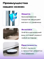 Ножки для мебели хром, высота 150 мм