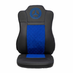 Чехлы Mercedes Actros MP4 (экокожа, черный, синяя вставка)