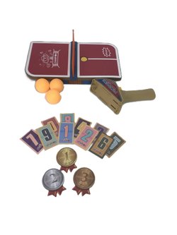 Игра Мини стол-Теннис с подсветкой и счетом, цвет красный (909E-1)