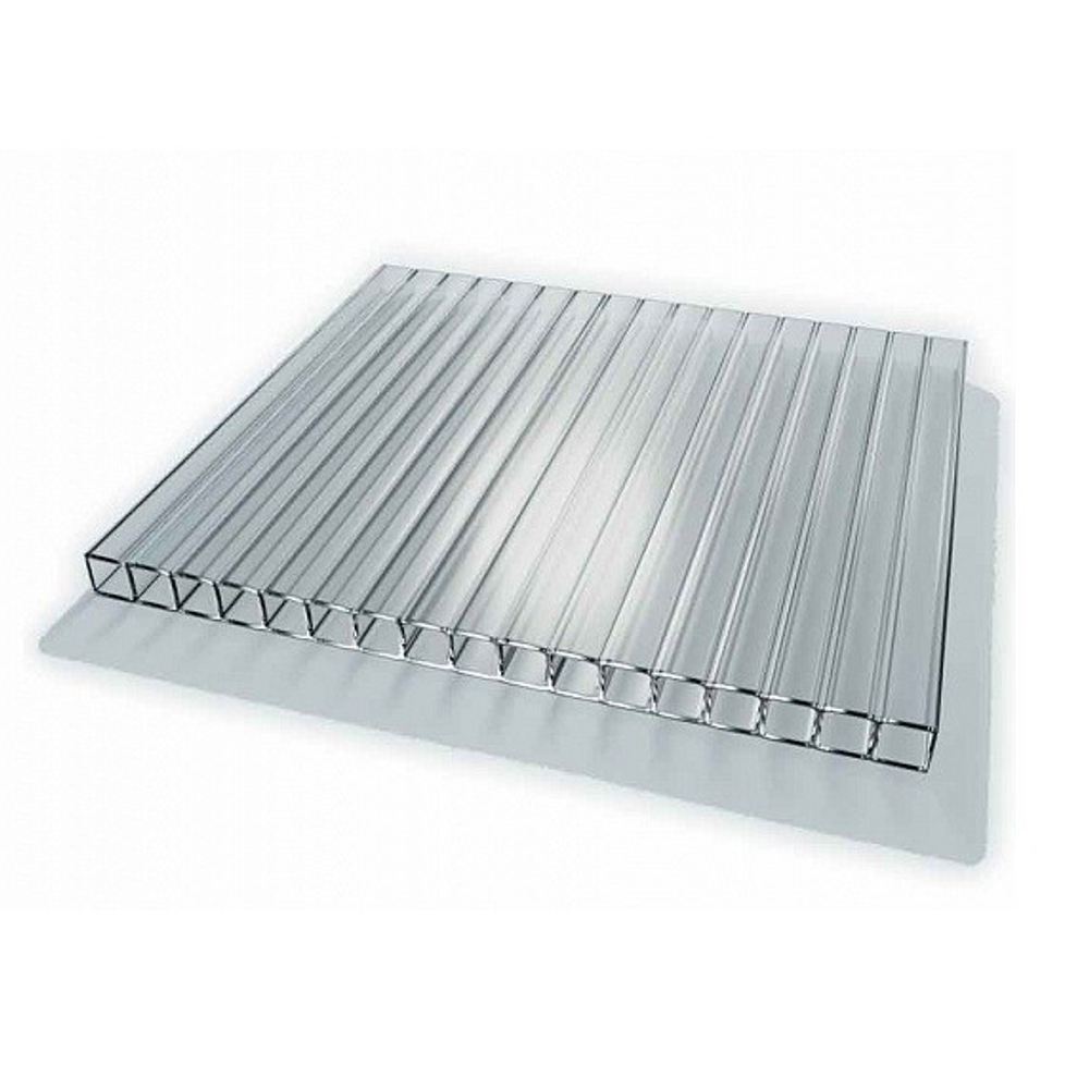 Поликарбонат сотовый прозрачный 4 мм 2,1х6 м для теплиц