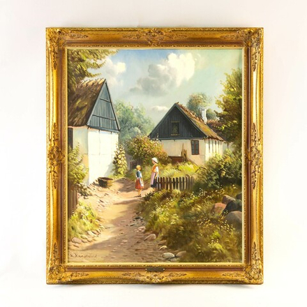 Картина «Праздник в саду» Kjeld Krautwald (1919-2000)