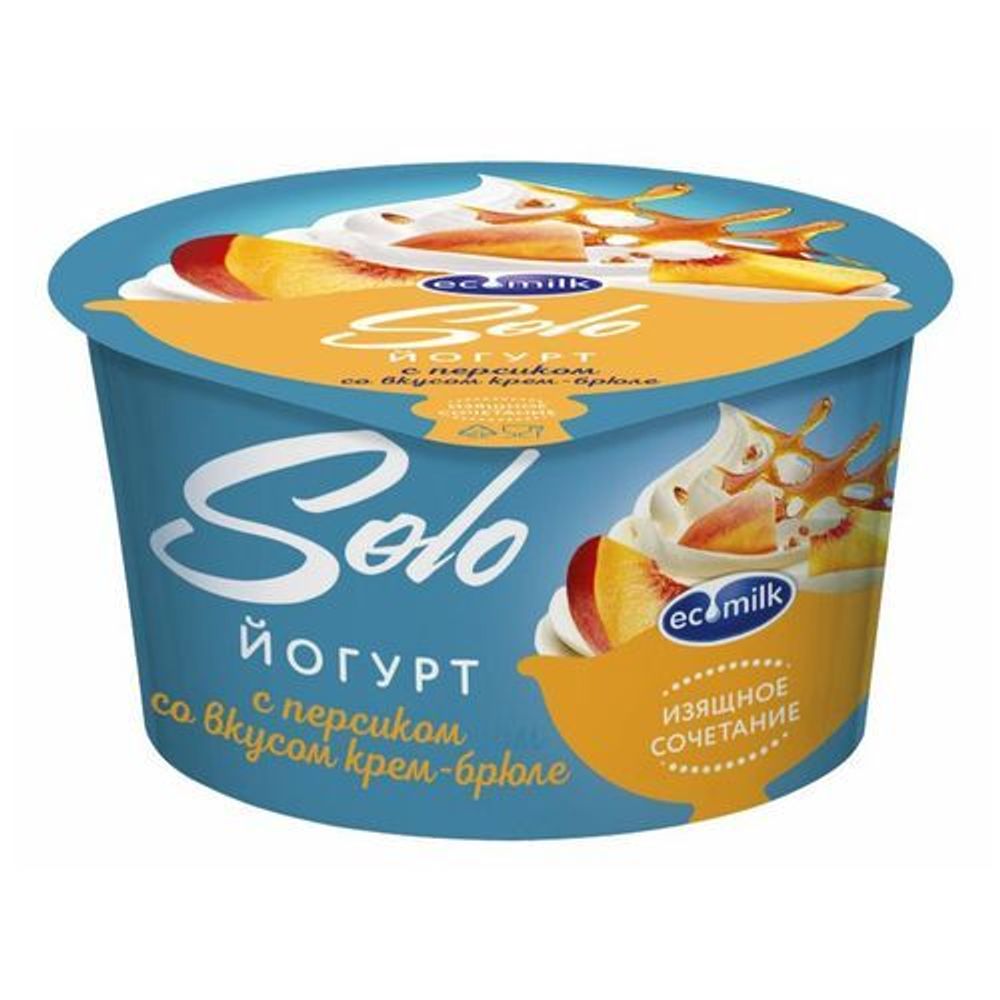 Йогурт Solo 4,2% 130г персик/крем-брюле