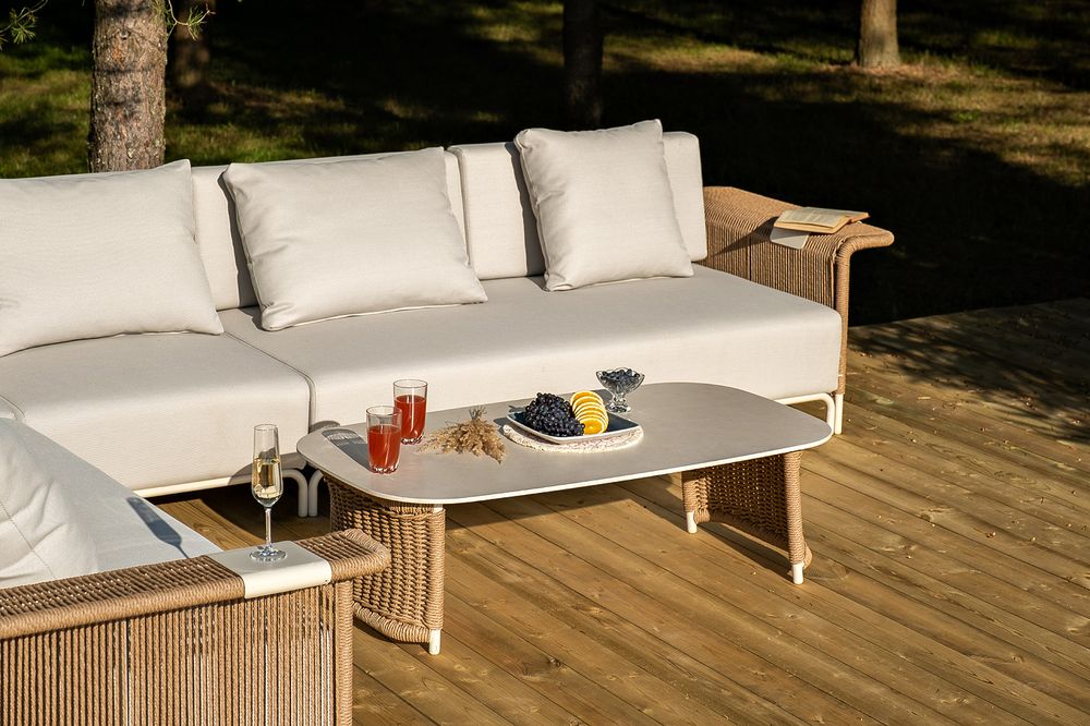 "Мальдивы" трансформирующаяся лаунж-зона из искусственного ротанга, цвет соломенный