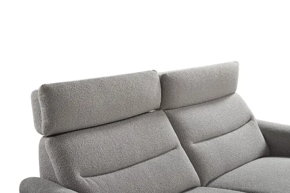 Диван c электро-реклайнером Level, 183 см, серое букле