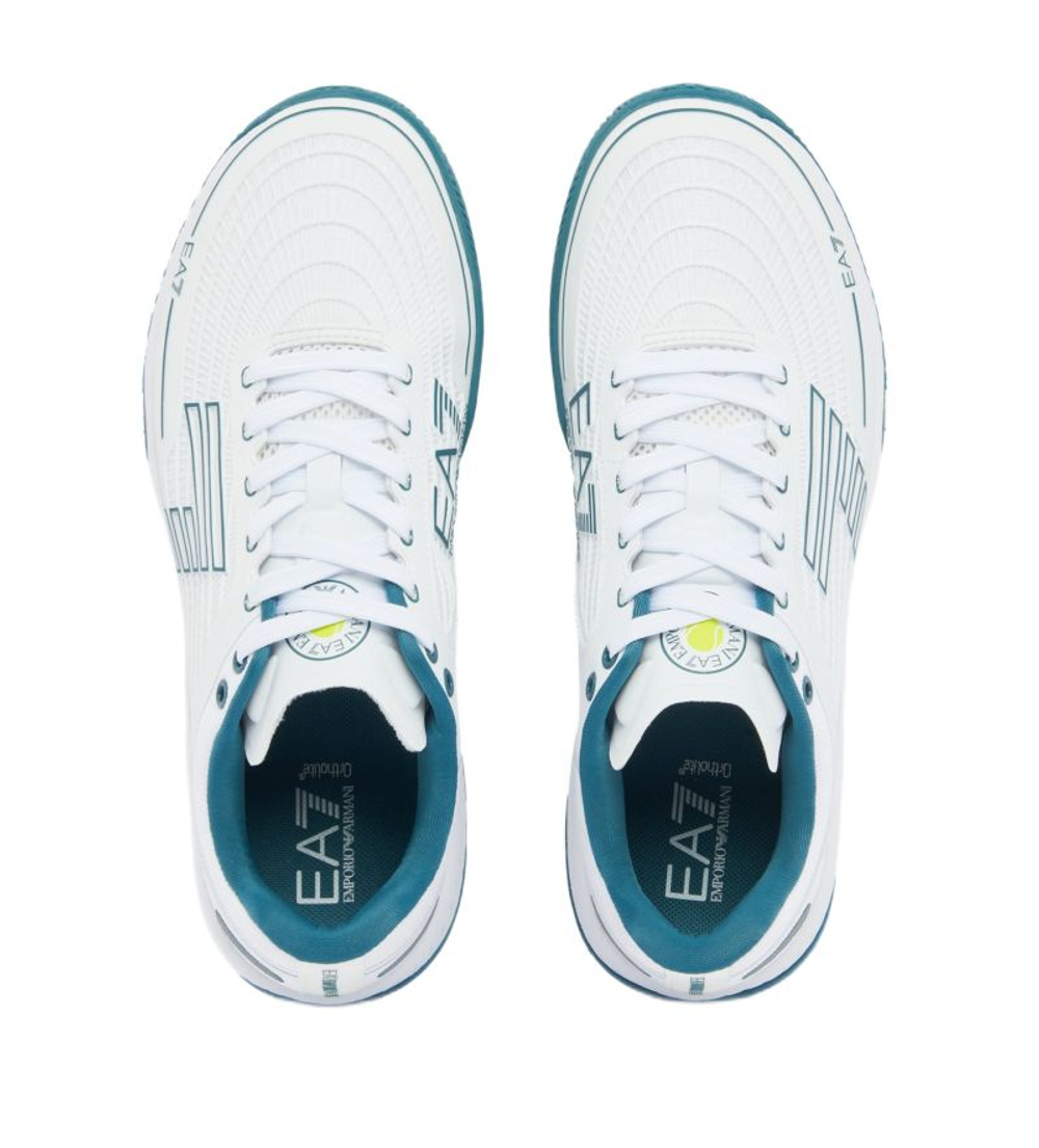 Мужские теннисные кроссовки EA7 Unisex Woven Sneaker Clay - white/hydro