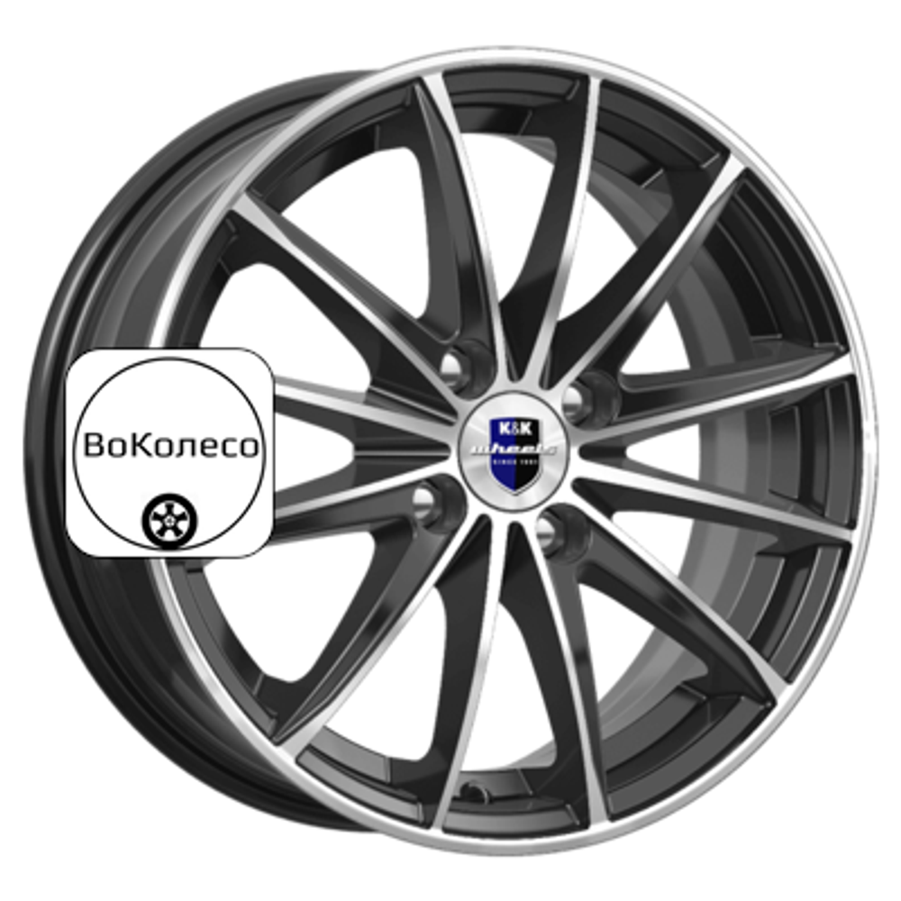 6x15/4x100 ET40 D60,1 Пойнт Бланк-оригинал (KC884) Алмаз черный SK K&K