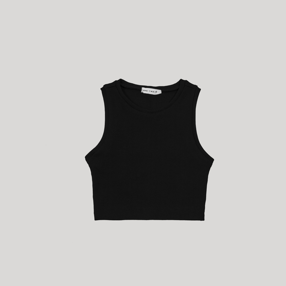 Ribbed Crop Top Black