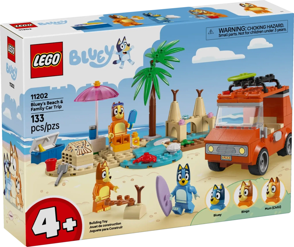 Конструктор LEGO Bluey 11202 Пляж Блуи и семейная поездка на автомобиле
