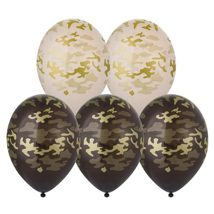 Воздушный шар с рисунком Камуфляж чер-беж