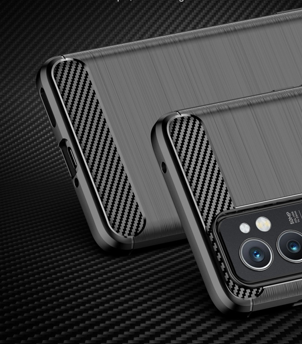 Мягкий защитный чехол в стиле карбон для Oneplus 9RT, серии Carbon от Caseport