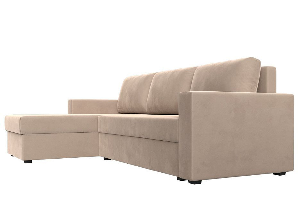 Диван угловой Траумберг Лайт левый угол, Бежевый, Велюр, 117151L
