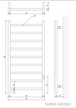 Полотенцесушитель TERMO LUX 1000*500*110 TLHQR10G-9LED30D22
