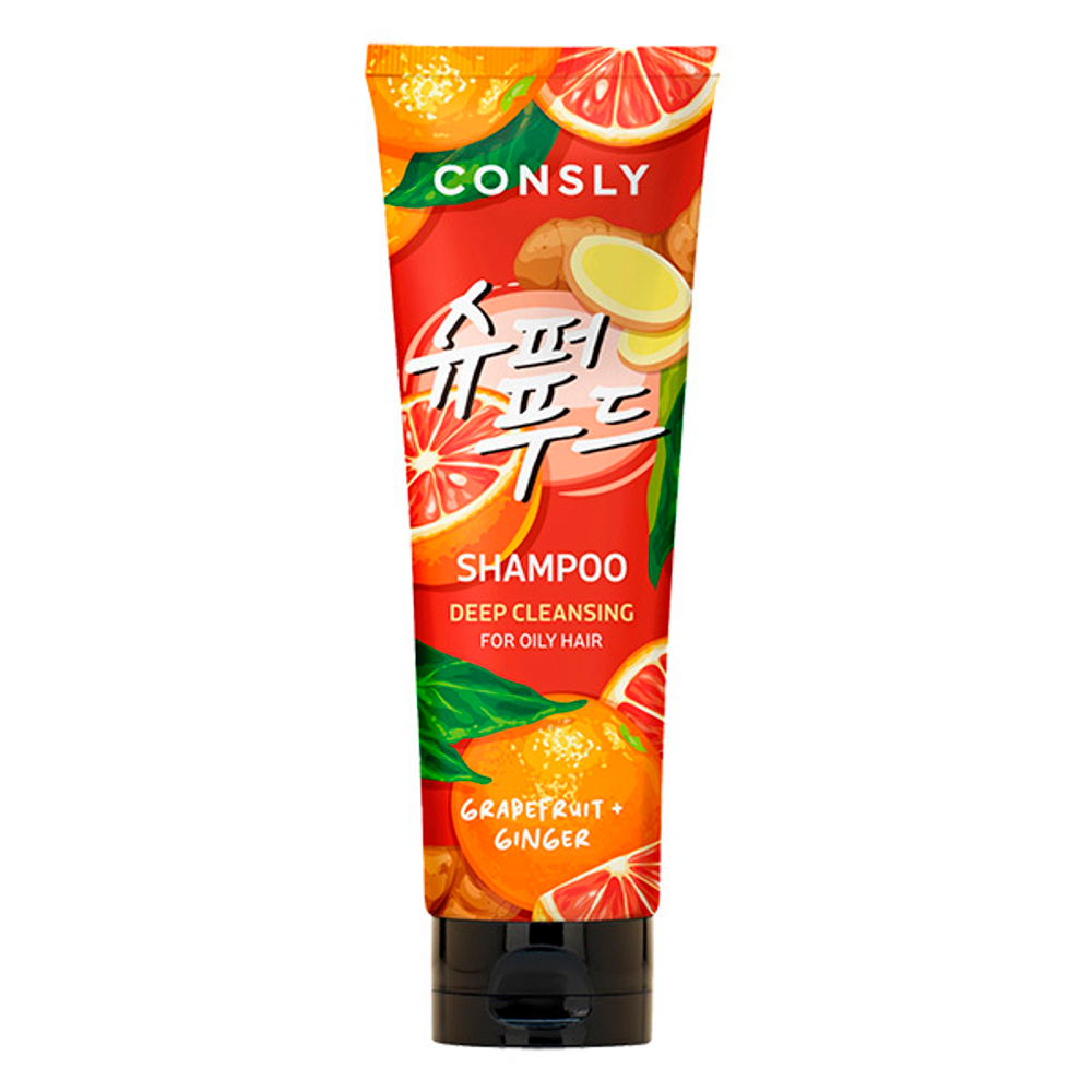 Глубоко очищающий шампунь с экстрактами Грейпфрута и Имбиря Consly Grapefruit+Ginger Shampoo Deep Cleansing 250мл