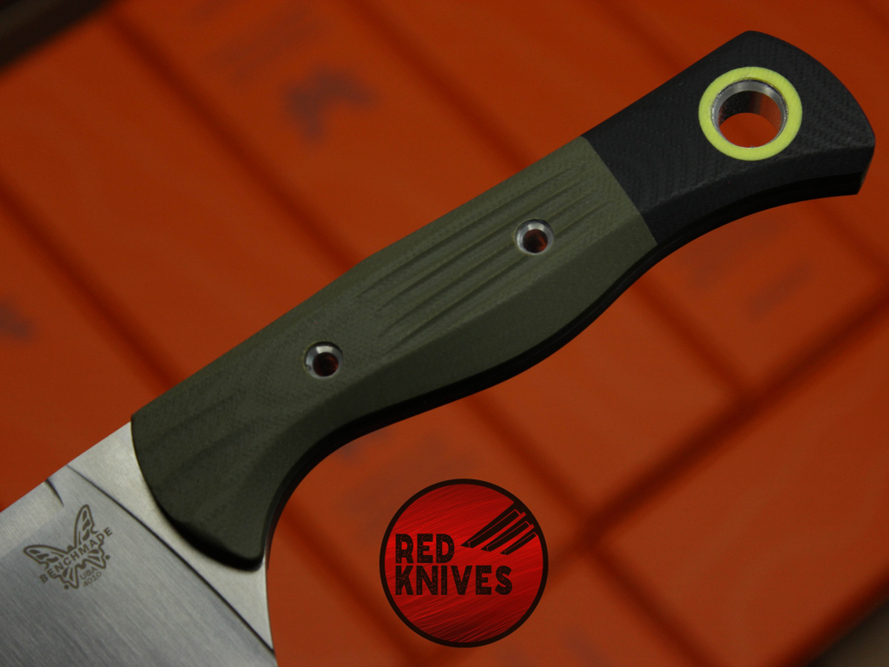 Нож Benchmade Station Knife - зеленая рукоять, клинок сатин