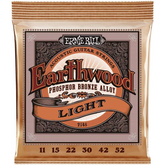 Струны для акустической гитары 11-52 ERNIE BALL P02148 Earthwood Phosphor Bronze Light