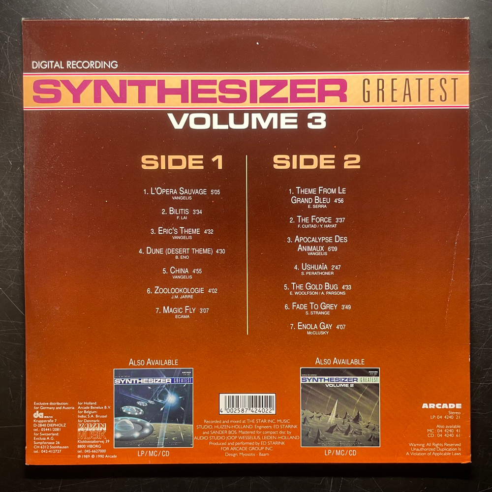 Ed Starink ‎– Synthesizer Greatest Volume 3 (Германия 1990г.)