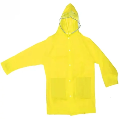 Дождевик-плащ детский «Rainbow» с капюшоном,на молнии, с отдел.под рюкзак, цвет желтый, размер L(78*52см) ДоброСад