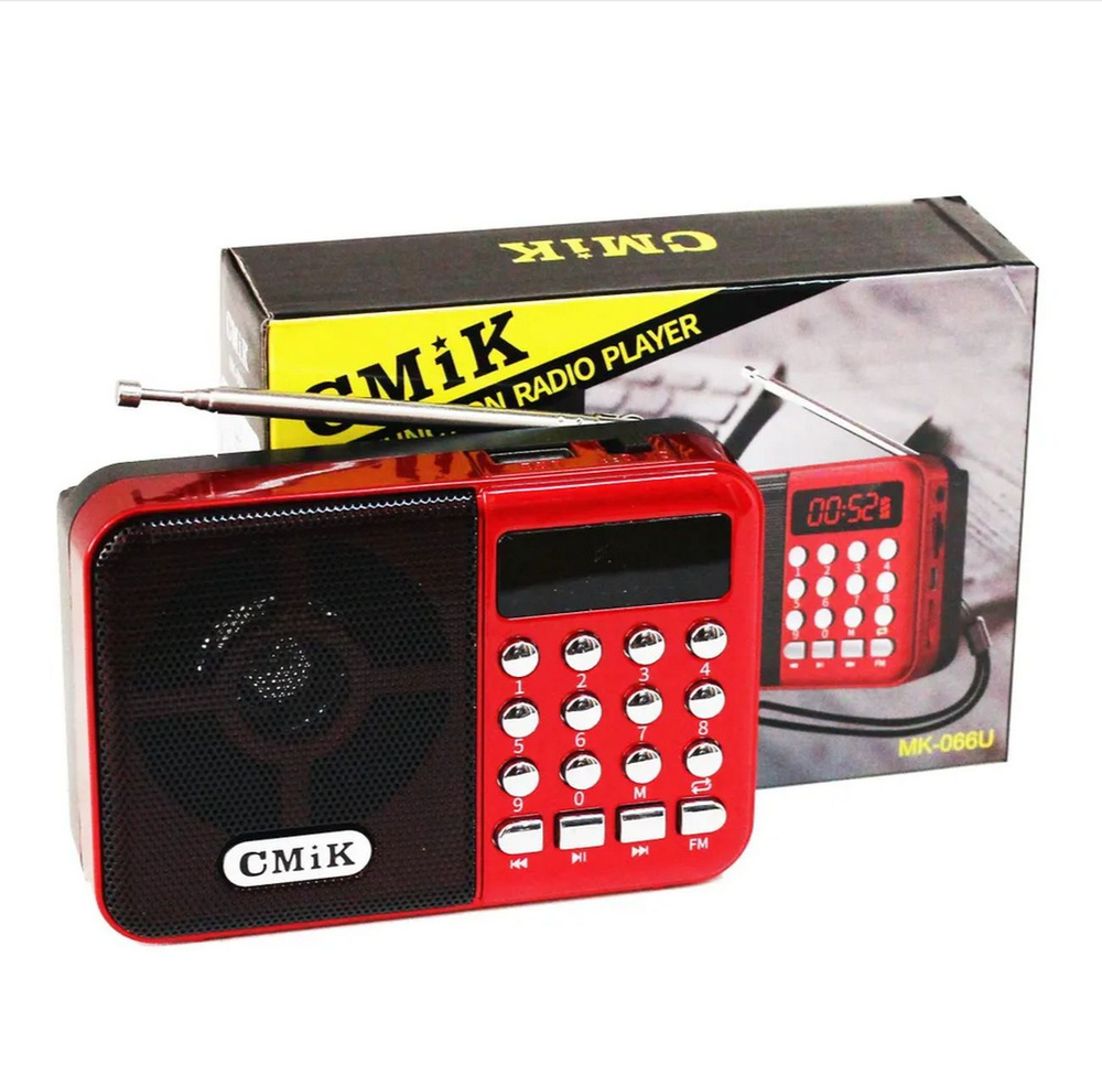 Радиоприемник с MP3 плеером и Bluetooth CMiK MK-066BT (красный)