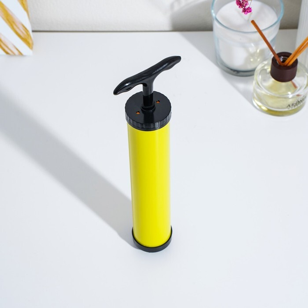 Насос для вакуумных пакетов, 26×4 см, цвет жёлтый