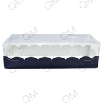 Коробка для макарон с пластиковой крышкой 190*55*55 мм (черная матовая), 50шт