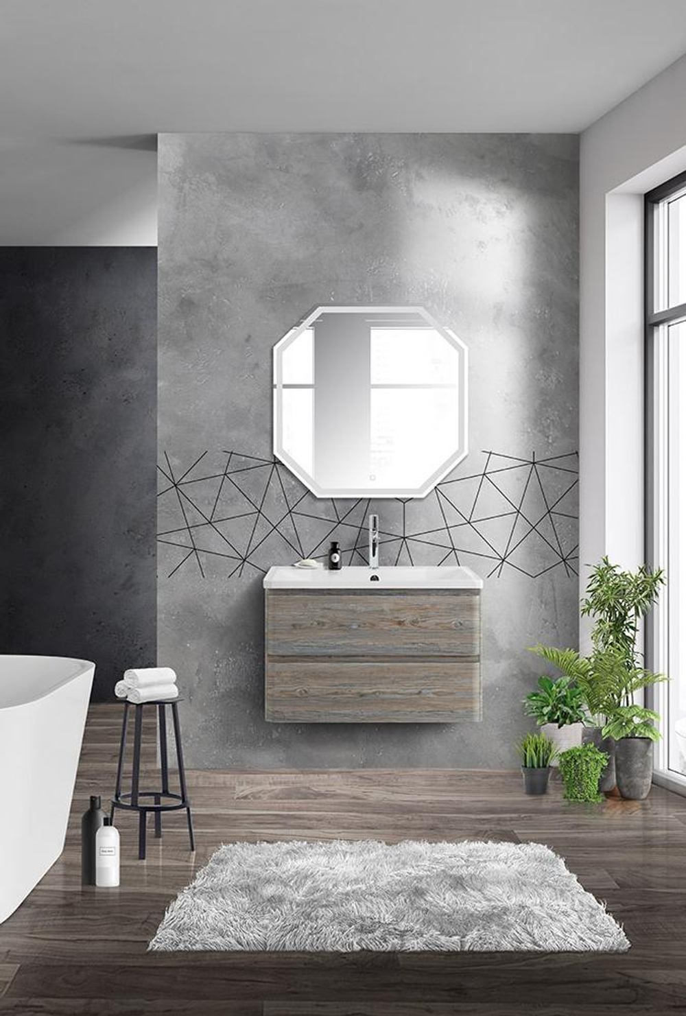 Тумба подвесная с раковиной BelBagno ALBANO-900-2C-SO-PS