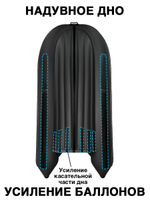 Ривьера 3200 НДНД компакт УСИЛЕННАЯ серый-черный (Лодка пвх под мотор)