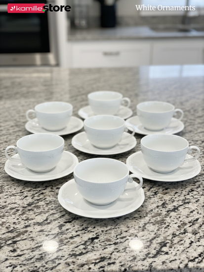 Чайный набор 250 мл. 12 предметов, фарфор, "White Ornaments"