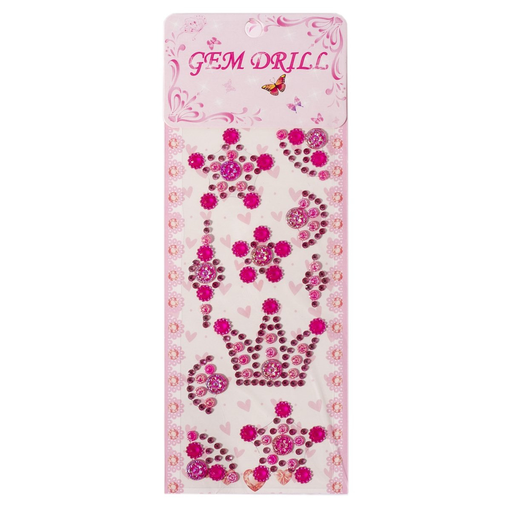 Наклейки-стразы Alingar, акриловые, "Корона", корона, цветы, пакет с европодвесом