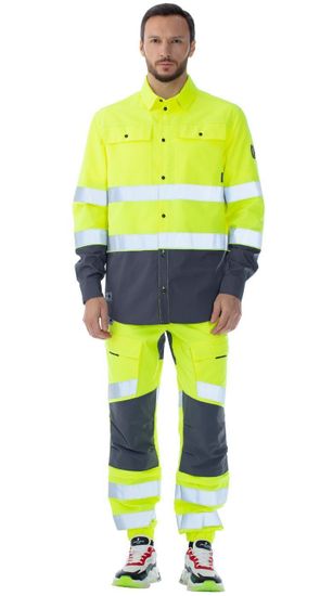 Куртка-рубашка сигнальная "Блазар"(лимон/т,серый)
