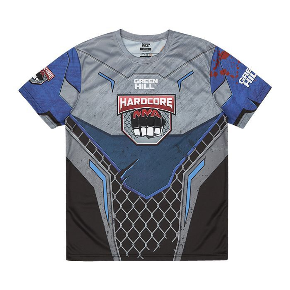 TSH-10570 Футболка HARDCORE MMA сине-чёрная