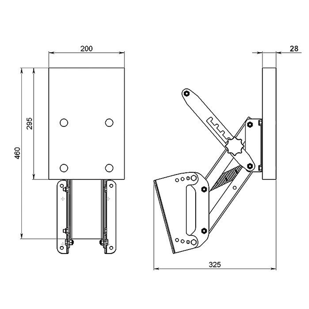 Транец выносной с регулировкой угла наклона для ПЛМ до 25 л.с. (65 кг) ФБС (10269394)