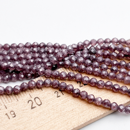 Фианит (кубический цирконий), цвет какао, размер 3 мм, цена за нить около 130 шт (38 см)