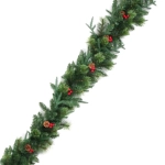 Гирлянда хвойная «Лесное чудо» 2,7 м d=35 см, ПВХ, литой ПВХ, леска, шишки, ягоды