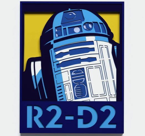 3D Картина по номерам из дерева R2-D2;, 38x50 см