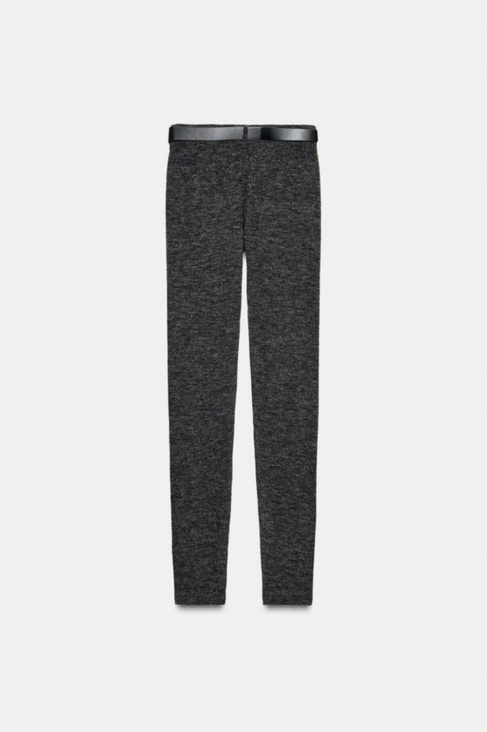 ZARA МЯГКИЕ ЛЕГИНСЫ С ПОЯСОМ, АНТРАЦИТОВО-СЕРЫЙ