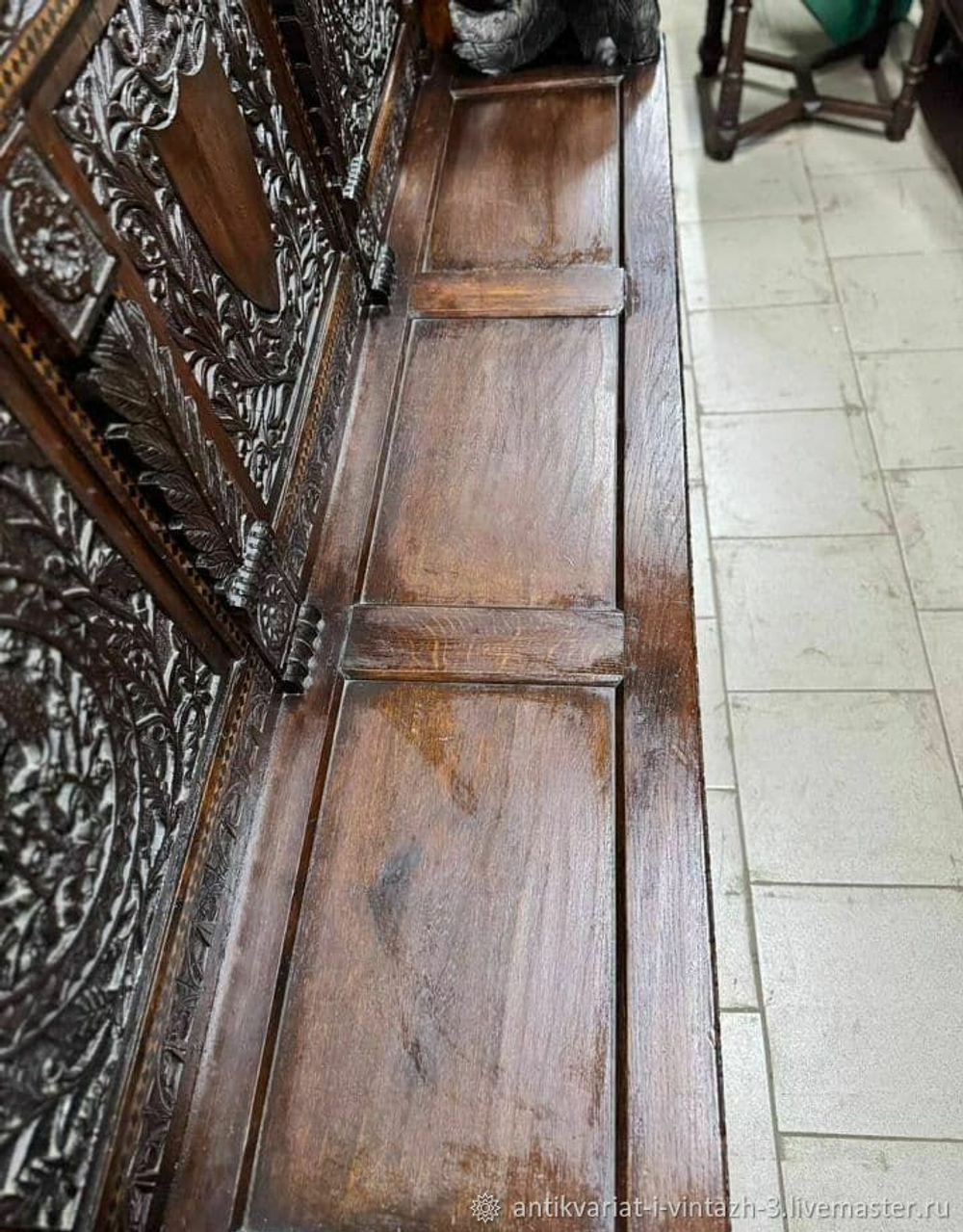Антикварная резная скамья/лавка