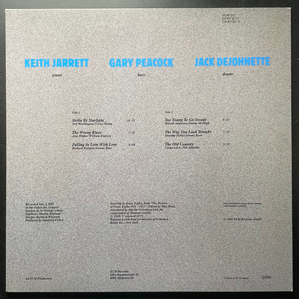 Keith Jarrett Trio ‎– Standards Live (Германия 1986г.) ECM