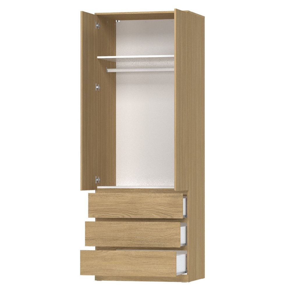 Шкаф распашной ВАРМА СТОР 80, 222*80*57 см, скандинавский дуб