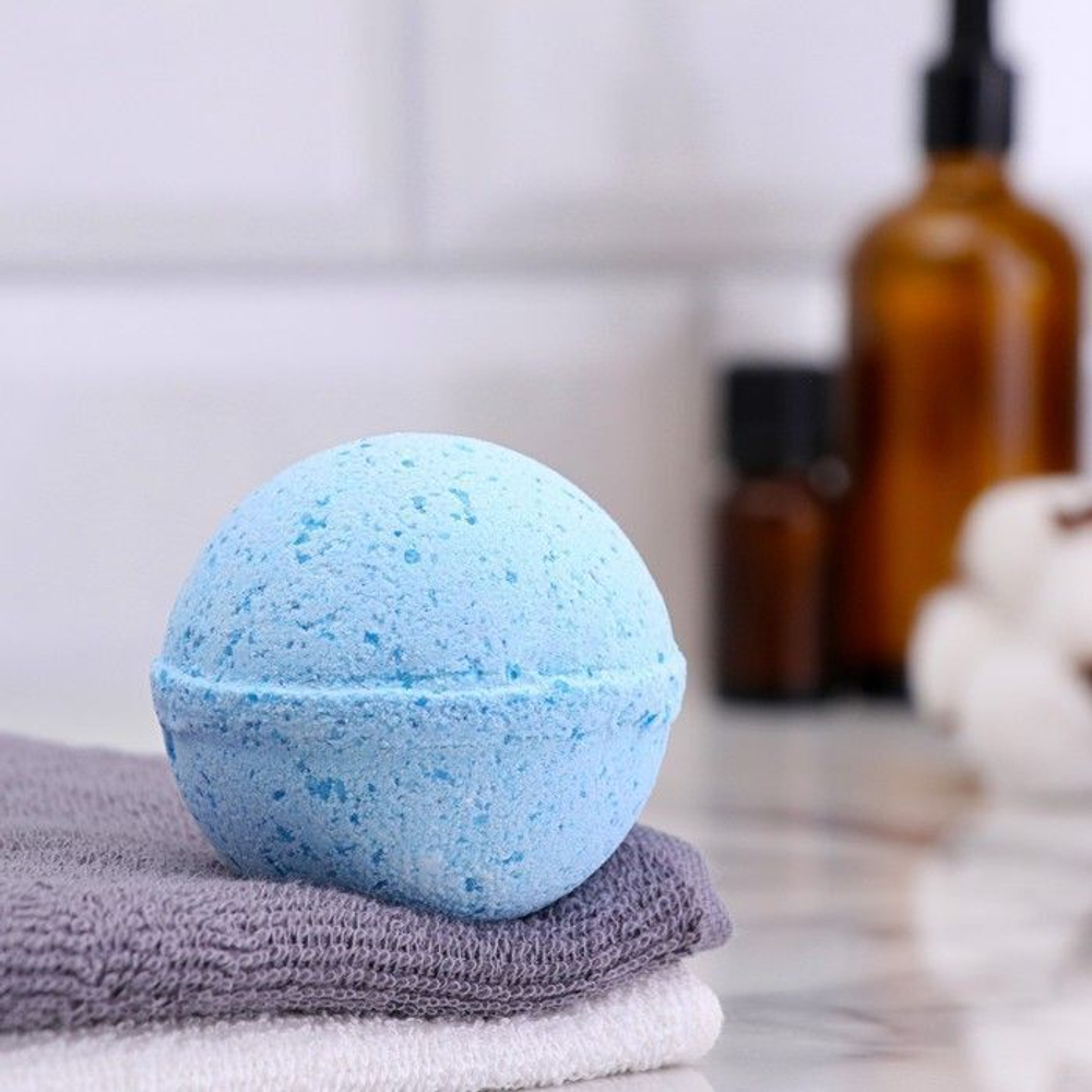 Бомбочка для ванны с шиммером и ароматом банана Банановый мармелад - 150 гр. (Цвет: голубой)