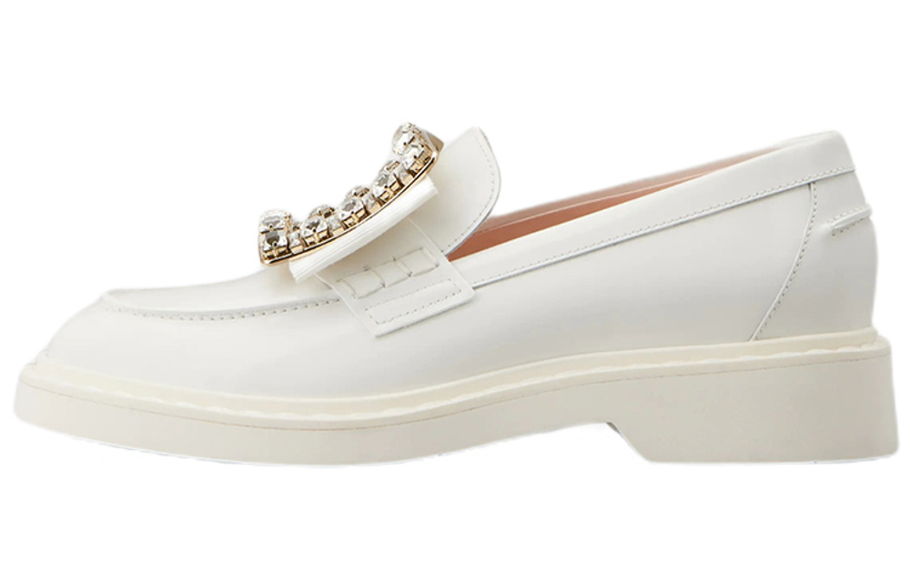 Roger Vivier Leather Loafers Women"s White
