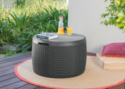 Столик - ящик под ротанг Keter Circa Rattan grey