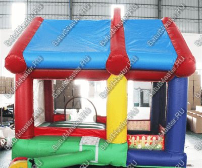 Батут "Домик в деревне с крышей" 3.5*3*2.7 м