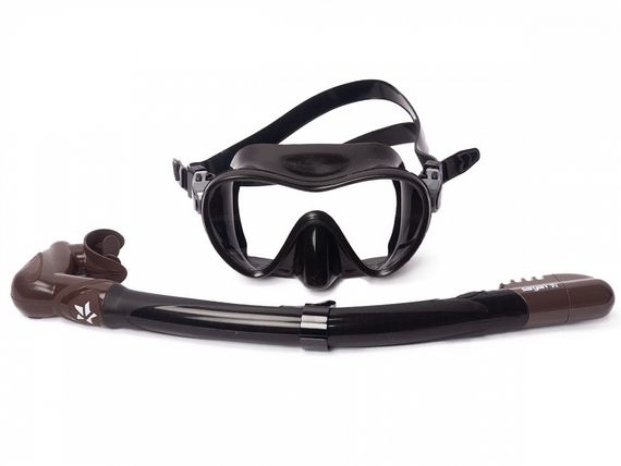 Набор маска+трубка Sargan Агидель Black Type черный/коричневый