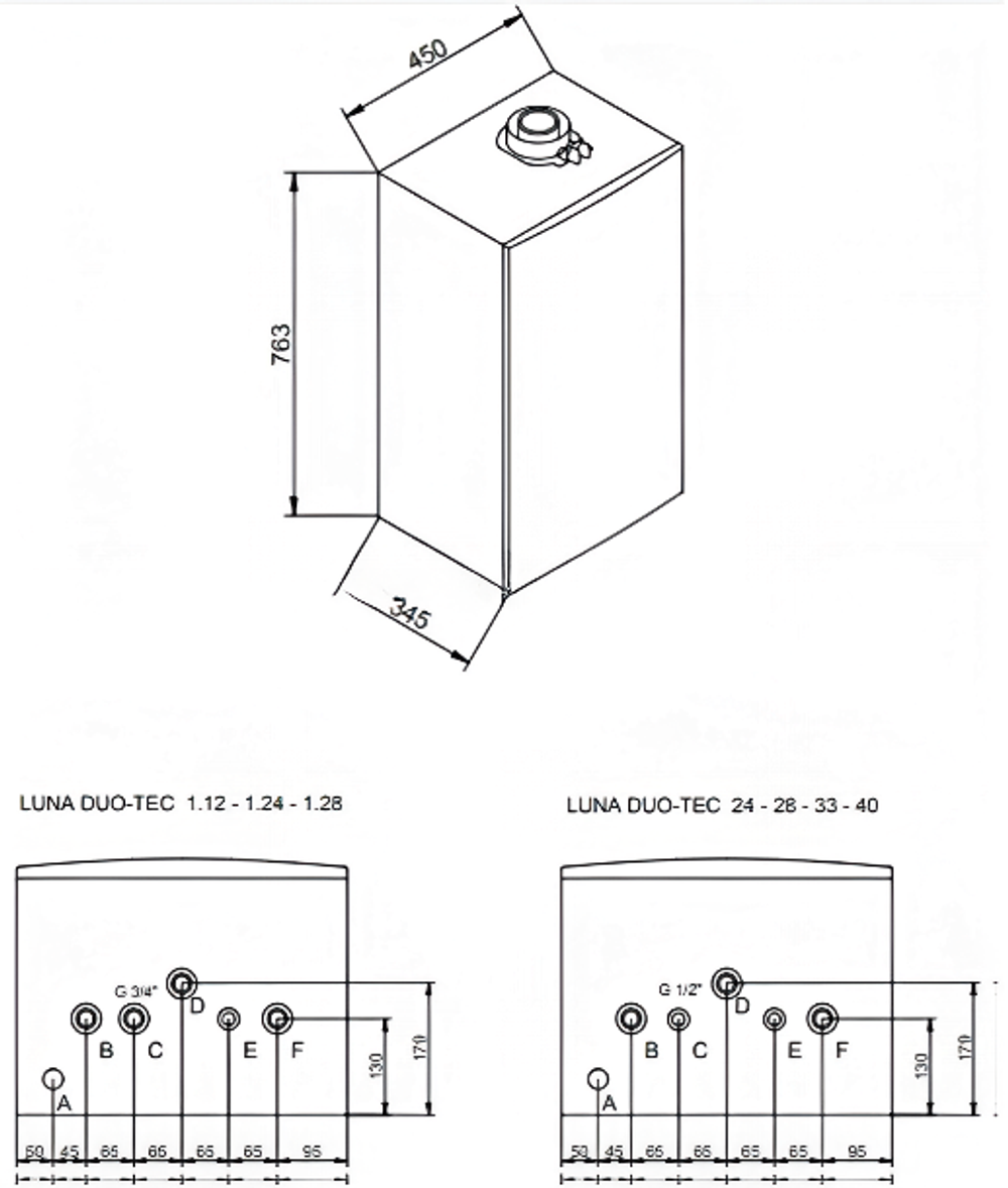 Котел газовый настенный конденсационный Baxi LUNA Duo-tec E 1.28