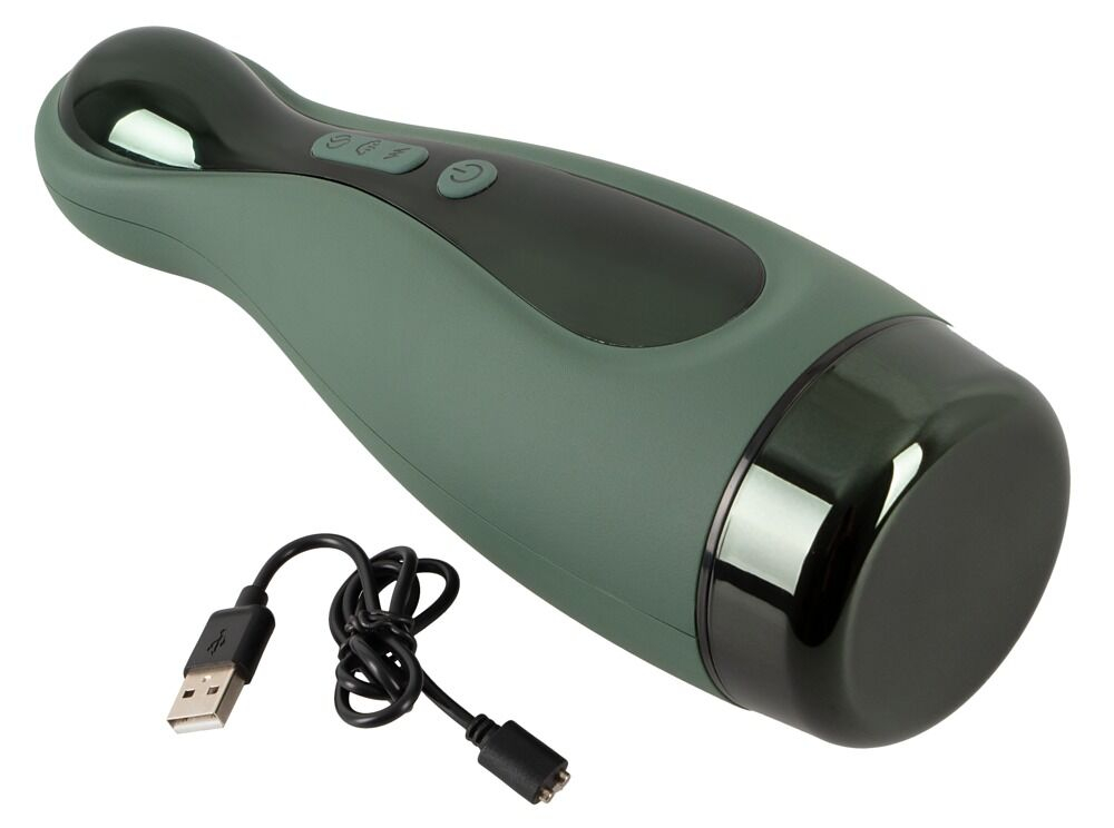 Вибромастурбатор с функцией всасывания Masturbator with 2 Functions (Цвет: белый с зеленым)